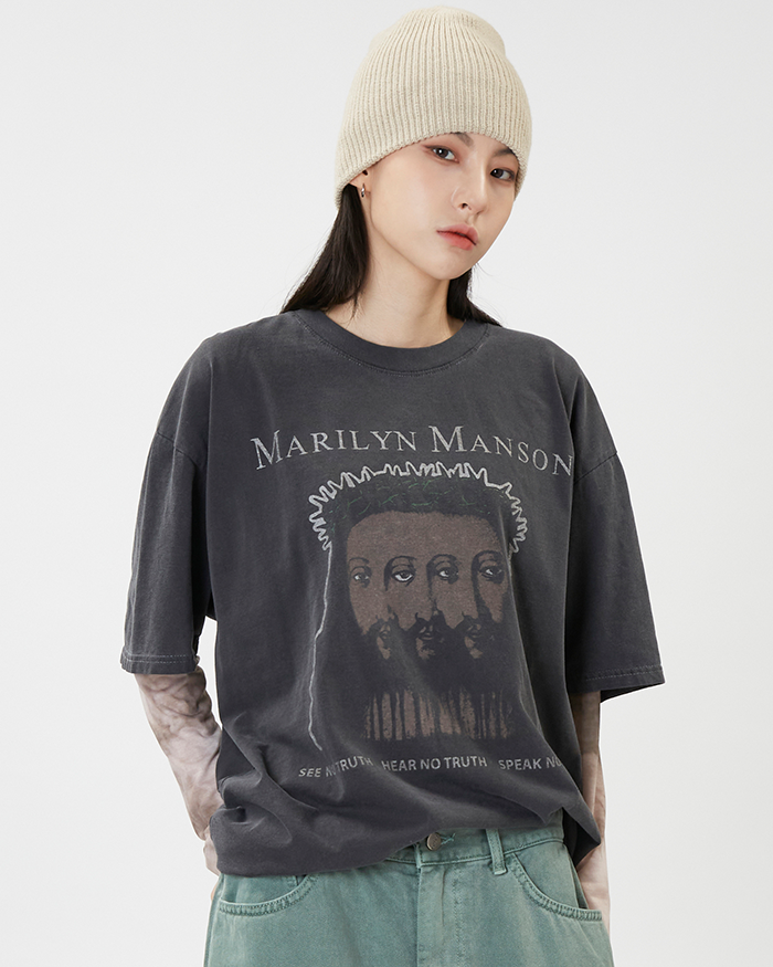 마릴린 맨슨 프린트 다잉 티셔츠